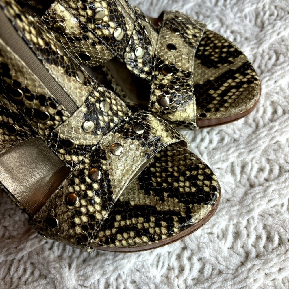 Python Heels Stuart Weitzman Snake Leather Studde… - image 6